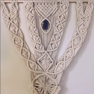 Macramé crystal wall art